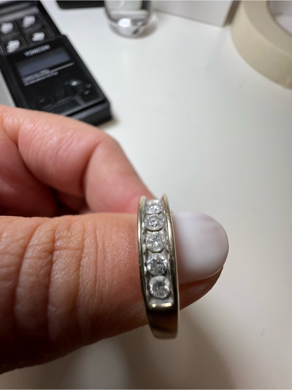 14K Gold Classic Channel-Set Natural Diamond Band - Picture 16 of 16